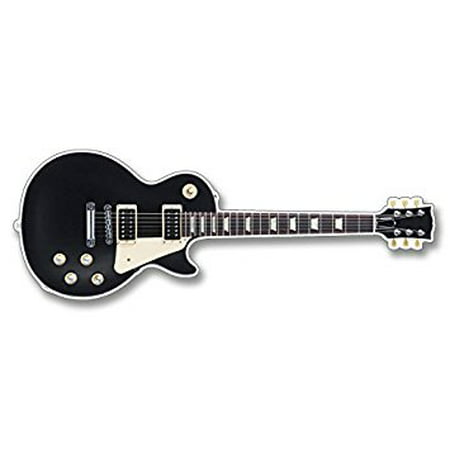 Black Gibson LES PAUL Style Guitar Shaped Sticker Decal (guitarist electric play band rock) 2 x 6