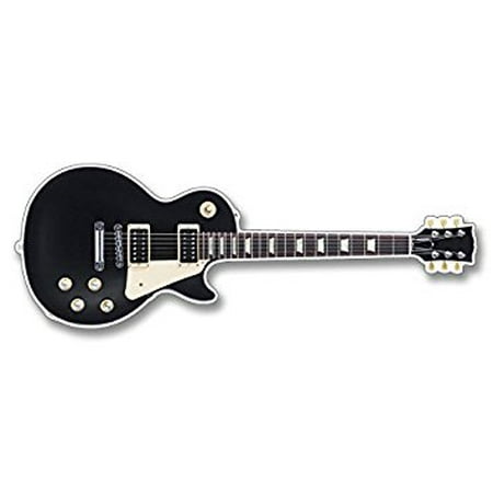 Black Gibson LES PAUL Style Guitar Shaped Sticker Decal (guitarist electric play band rock) 2 x 6 inch