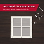 Shed Window 12 W x 12 H, Square Gable Flush Mount Black for Sheds, Playhouses, and Chicken Coops 1 PK (W1212BLK-BX1)
