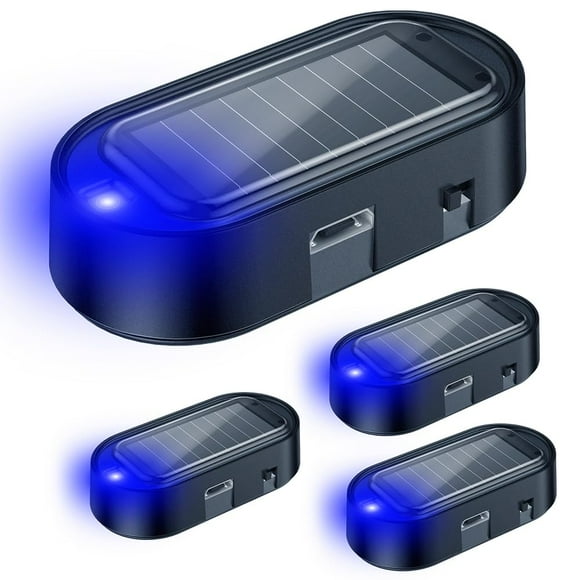 Alarma de coche ELECTOP Solar con luz antirrobo, 4 unidades, azul