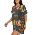 thumbnail image 3 of Womens Pajama Sets With Pocket, Autumn And Fall Leaves Lounge Sets Short Sleeve Sleepwear PJ Sets for Women, 3 of 6
