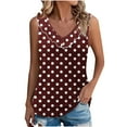 thumbnail image 2 of QUNYINEY Casual Womens Tank Top V Neck Camisole Polka Dot Sleeveless Shirts Ruffle Loose Summer Tank Tops, 2 of 6