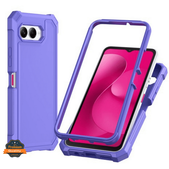 For T-Mobile REVVL 8 2025 Full Body Hybrid TPU Shockproof Heavy Duty Frame Protective Phone Case [Purple]