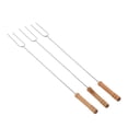 thumbnail image 5 of Qiilu Lightweight Stainless Steel with Beech Wood Handles Camping Hot Dog Forks 3 count, 5 of 8