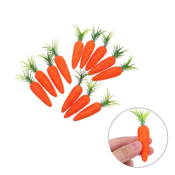 LIFKOME Foam Carrot Decorations Orange Lifelike Easter Home Decor 12Pcs