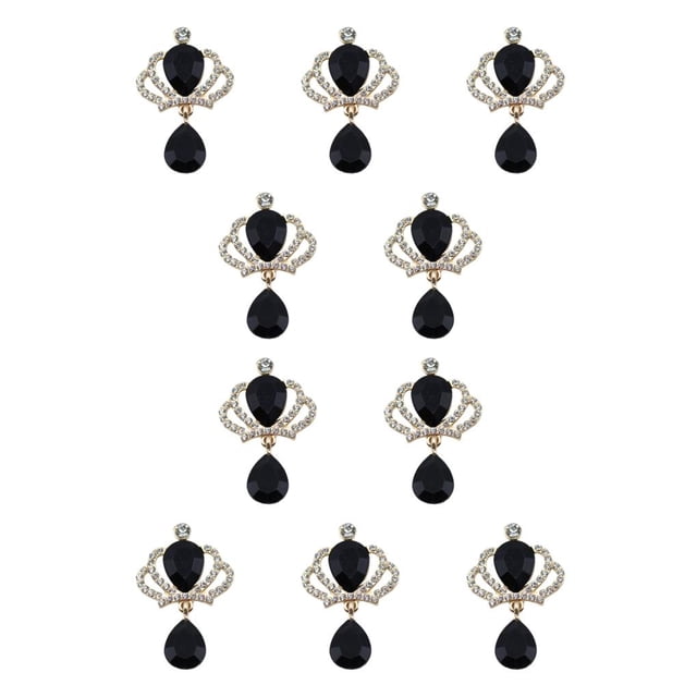 Qarigey 10 Uds. De botones a presión de diamantes de imitación a la moda, colgantes dorados para disfraces DIY, broche para decoración de boda, Base Ropa, zapatos y accesorios Miscelánea Tipo 1 Qarigey AP016817-01