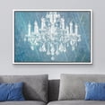 thumbnail image 2 of wall26 Framed Canvas Print Wall Art Blue Past Paint White Crystal Chandelier Decorative Lights Digital Art Realism Contemporary Chic Relax/Calm for Living Room, Bedroom, Office - 24"x36" Wh, 2 of 5