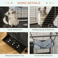 thumbnail image 6 of Pawhut Rolling Small Animal Cage for Rabbits, Chinchillas and Hamsters with 4 Platforms and Removable Tray, 6 of 10