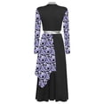 thumbnail image 4 of vastwit Women Long Sleeve Praise Dance Dress Liturgical Dancewear Tunic Robes Worship Dancing Gowns Black XXL, 4 of 6