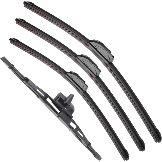 LAICAIW RAINTOK Windshield Wiper Blade Replacement for 2007-2014 Toyota FJ Cruiser Front Rear Windshield Wiper Blade-16"/14"/14"/10" (Set of 4) U/J HOOK