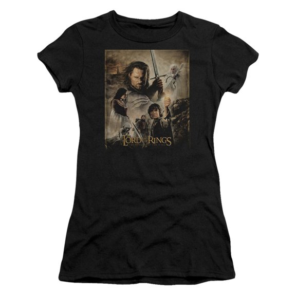 Lord of the Rings Rotk Poster S/S Junior Women's T-Shirt Sheer Black