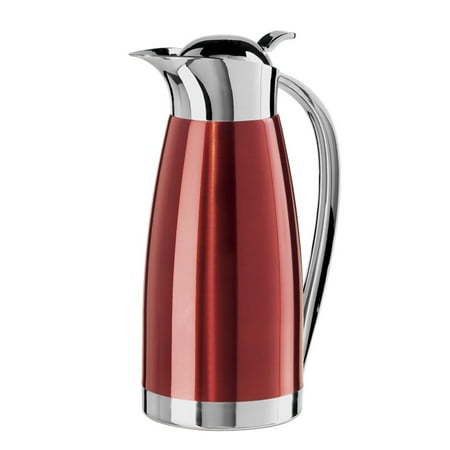 - Oggi Clarisa Satin Finish Stainless Steel 54 Ounce Thermal Vacuum Carafe, Red