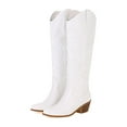 thumbnail image 3 of Kesitin Womens Chunky Heel Cowboy Boot for Women Casual Fashion Embroidered Shoes White 5, 3 of 6
