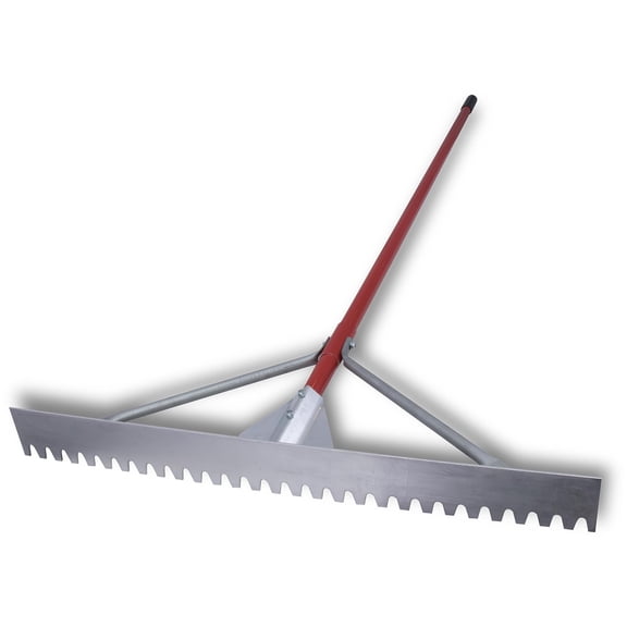 MARSHALLTOWN RED700088 Braced Asphalt Lute Rake, 32 Inch, Spreads and Levels Hot Asphalt, 32 Inch Blunt Magnesium Blade, 72 Inch Aluminum Handle