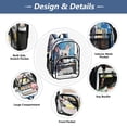 thumbnail image 4 of ALAZA Clear Backpack Oil Paint Dog Astronaut PVC Transparent BookBag, 4 of 7