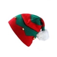 thumbnail image 1 of Para niños de 1 a 6 años, gorro de duende navideño para niños, gorro de duende navideño tejido con campanas de pompón, tocado, decoración de disfraz de Papá Noel, 1 of 5