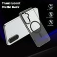 thumbnail image 2 of ELEHOLD Clear Magnetic Phone Case for Samsung Galaxy A15, Compatible with Wireless Charging Slim Translucent Matte Back Shockproof Anti-Fingerprint Cover for Samsung Galaxy A15,Black, 2 of 7
