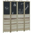 thumbnail image 2 of HOMCOM 4-Panel Folding Room Divider with Blackboard, 5.5 ft for Bedroom or Office, White, 2 of 9