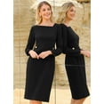thumbnail image 4 of DARING DIVA Funeral Wear Long Sleeve Pencil Dress S Black, 4 of 7