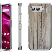 Shockproof Phone Case for T-Mobile Revvl 8, by OneToughShield - Wood Print