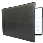 Officewerks Executive Check Binder, Black Padded Leather Look and Feel, 7 Ring w/Zip Pouch, for 9x13 Inch Sheets (?ne ???k)