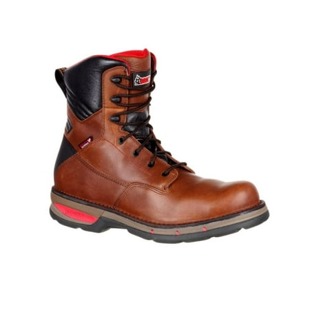 Rocky Work Boots Mens Fieldlite Composite Toe Lace Up Brown