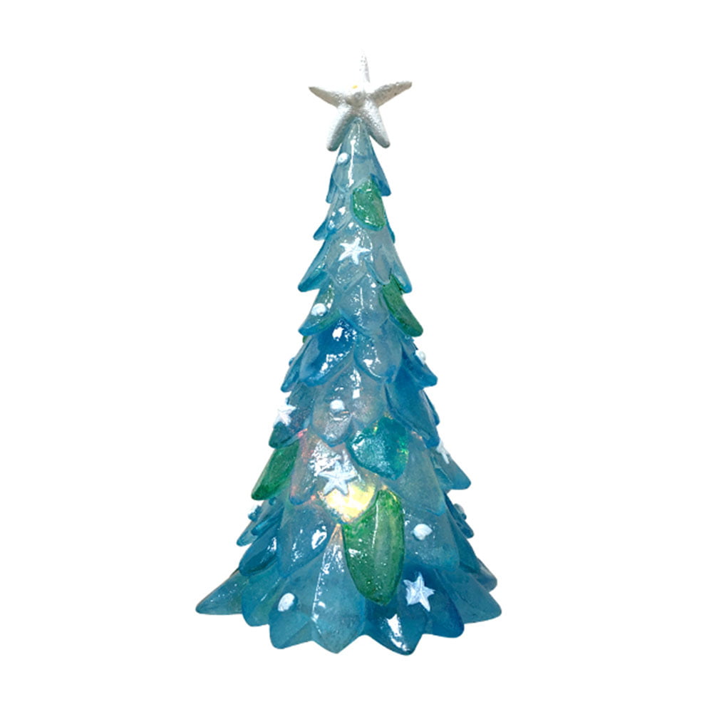 Luminous Crystal Blue Sea Glass Christmas Tree Ocean Blue Resin ...
