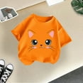 thumbnail image 5 of Shirts Girls Kid Cute Graphic Round Neck Short Sleeve Tee Summer Comfort T Shirt Girls' Tops, Tees Orange 3 Years-4 Years, 5 of 5
