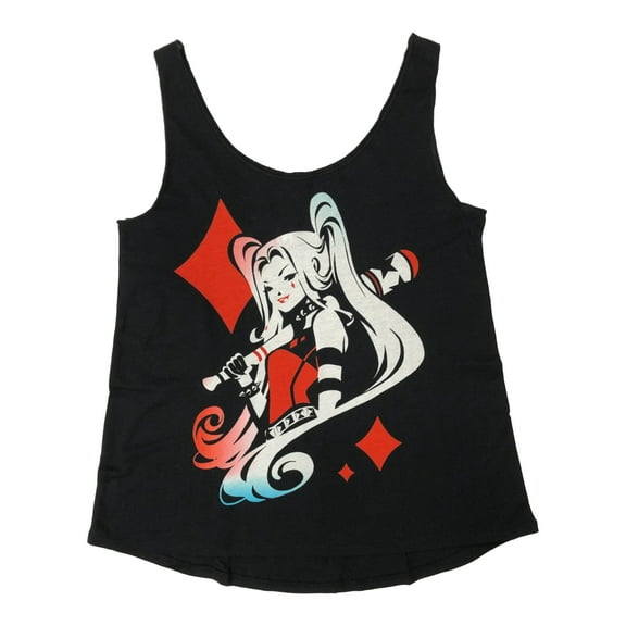 Harley Quinn Womens (Juniors) Black Tank Top Muscle Tee T-Shirt Medium