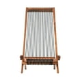 thumbnail image 4 of Hassch Leisure Adirondack Lounger Chair, Folding Wooden Chair with Cotton Rope Backrest, 4 of 10