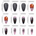 thumbnail image 4 of 24Pcs Halloween Press on Nails Square Fake Nails with Glue Horror Pumpkin Ghost Flowers Graveyard Bat Acrylic Nails for Women Halloween Party -3 sizes, 4 of 6
