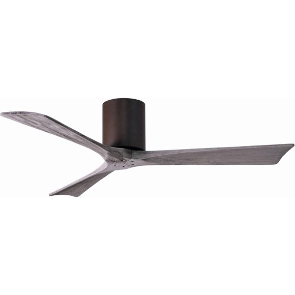 Matthews IR3H-TB-BW-52 Irene Indoor/Outdoor Damp Rated 52" Hugger Ceiling Fan with Remote & Wall Control, Silent DC Motor, 3 Barn Wood Solid Wood Blades, Textured Bronze