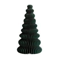 4Pcs 7.87Inch Neutral Christmas Tree Honeycomb Centerpiece Minimalist 3D Paper Trees Centerpiece Modern Christmas Decor Rustic Reusable Table Decoration for Home Decorations Christmas Gifts