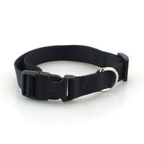 Nylon Dog Collar with Quick Release Buckle Multiple Colors Adjustable Collar - Black Small