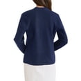 thumbnail image 3 of INSPIRE CHIC Women's Collarless Blazer Long Sleeve One Button Business Office Blazers Jacket M Dark Blue, 3 of 5