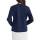thumbnail image 3 of BLAZER DE MUJER SIN COLLAR INSPIRADOR DE LARGA MANGA CON UN BOTÓN CHAQUETA DE OFICINA NEGRO AZUL OSCURO, 3 of 5