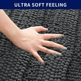 Subrtex Bathroom Rugs - Soft Chenille Striped Bath Mat - Walmart.com