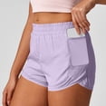thumbnail image 4 of Hurxie Women's Athletic Shorts High Waisted Running Short Pocket Sporty Shorts Gym Workout Shorts Purple,2XL, 4 of 5