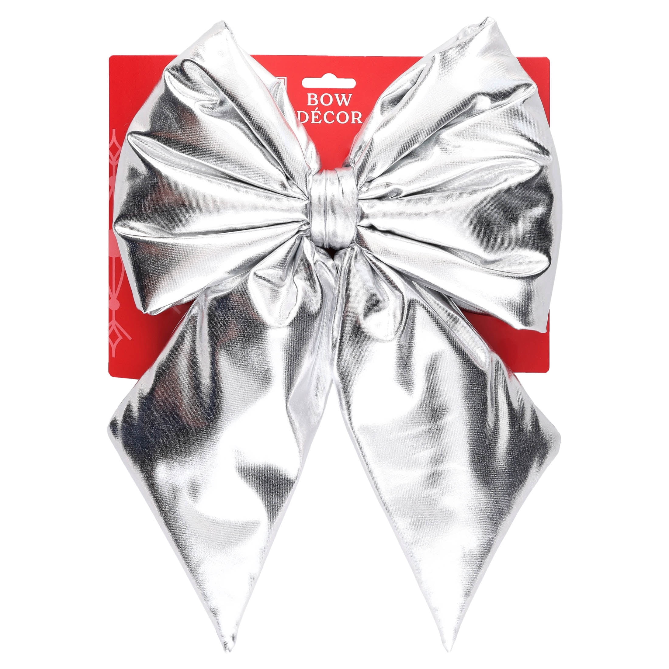 Silver Decorative Christmas Bow, 13.5", by Holiday Time