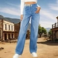 thumbnail image 5 of kaondbfi Straight Wide Leg Jeans for Women Trendy, Cowboy Cropped Pants Thin Wide Leg Pants Straight Leg Pants, 5 of 8