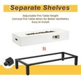 thumbnail image 2 of ECOTOUGE 42" Patio Propane Fire Pit Table, 50,000 BTU Rectangle Concrete Fire Table with Shelves, Waterproof Cover, Auto-Ignition, Free Lava Rocks, Tank Holder is Not Included, White, 2 of 15