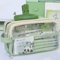 thumbnail image 2 of Large Capacity Cartoon Transparent Pencil Case Minimalist Style Student Pencil Case Portable Multi-layer Stationery Bag A1, 2 of 6
