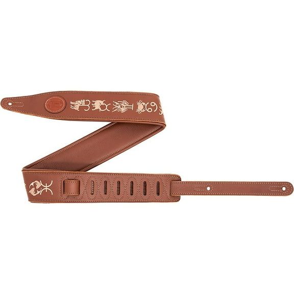 Levy's Interstellar Series Embroidered Leather Guitar Strap Brown 2.5 in.