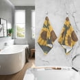 thumbnail image 5 of Coolnut Hand Towels Sunflower Drawing Patterned 2 PCS, Cotton Bath Towel for Drying Face Hands Body Decorative Water Absorbent Lightweight Towels for Bathroom Ktichen Travel Gym, 16"x28", 5 of 6