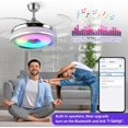 thumbnail image 2 of BAYSQUIRREL Retractable Bluetooth Ceiling Fan with Light and Speaker, Flush Mount Ceiling Fans,RGB-LED 6 Speed Reversible Modern Invisible Ceiling Fans,Remote and APP Control, 2 of 7
