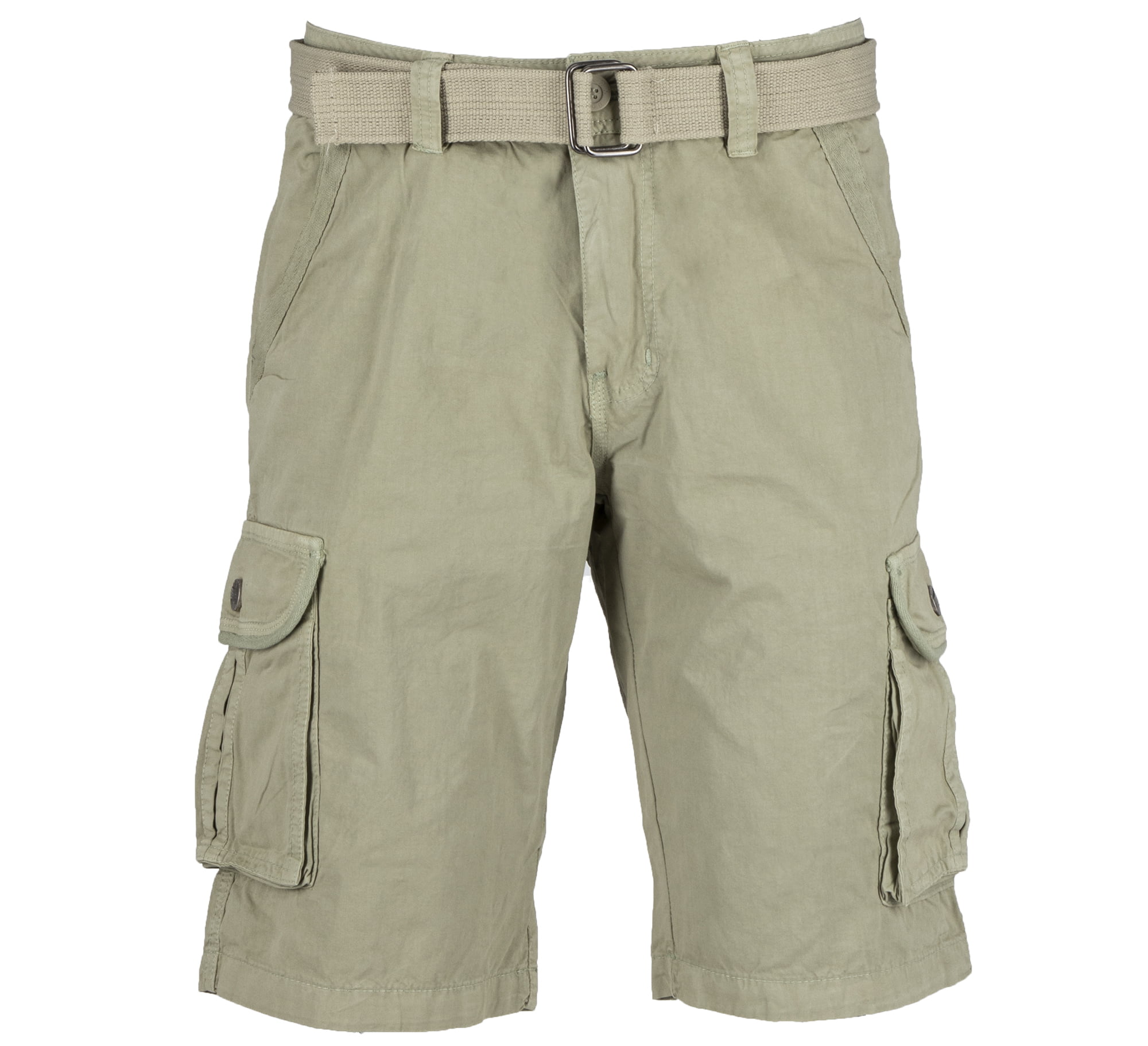 RAW X Mens Belted Cargo Shorts Relaxed Fit Casual Tactical Knee Length Cargo Shorts for Men 