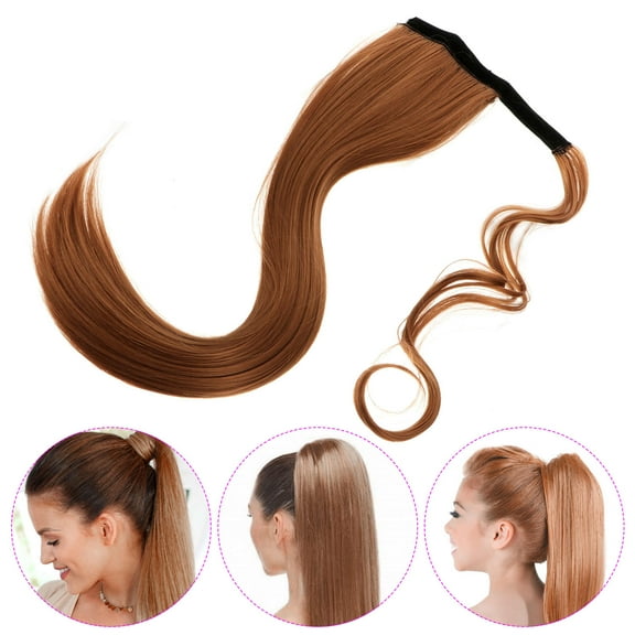 MLINS Long Hair Extension Curly Ponytail Fake Extensions Bun Man Women's