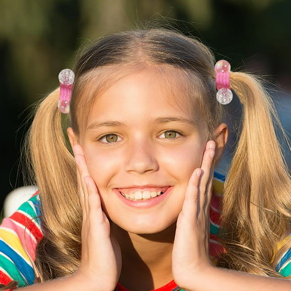 HEANUJJ 14Pcs Assorted Color Double Balls Elastic Hair Ties for Thick Thin Curly Straight Hair