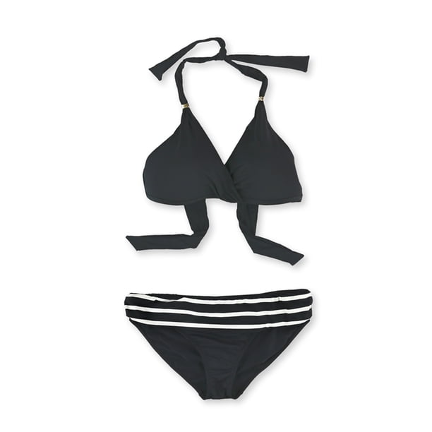 La Blanca Tankini de 2 piezas con banda fruncida para mujer, estilo hipster, negro, 8 La Blanca Tankini