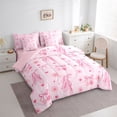 thumbnail image 2 of Feelyou Ballet Princess Twin Bedding Sets 7pcs, Bowknot Bedding Comforter Set, 2 of 7